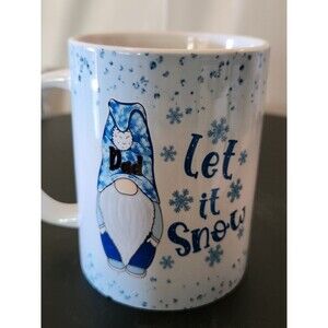 Let It Snow/Gnome Themed Ceramic Coffee Mug Set Of 4